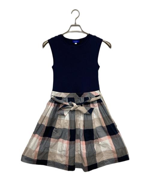 BLUE LABEL CRESTBRIDGE（ブルーレーベルクレストブリッジ）BLUE LABEL CRESTBRIDGE (ブルーレーベルクレストブリッジ) ノースリーブニットワンピース ネイビー サイズ:38の古着・服飾アイテム