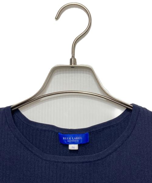 BLUE LABEL CRESTBRIDGE（ブルーレーベルクレストブリッジ）BLUE LABEL CRESTBRIDGE (ブルーレーベルクレストブリッジ) ノースリーブニットワンピース ネイビー サイズ:38の古着・服飾アイテム