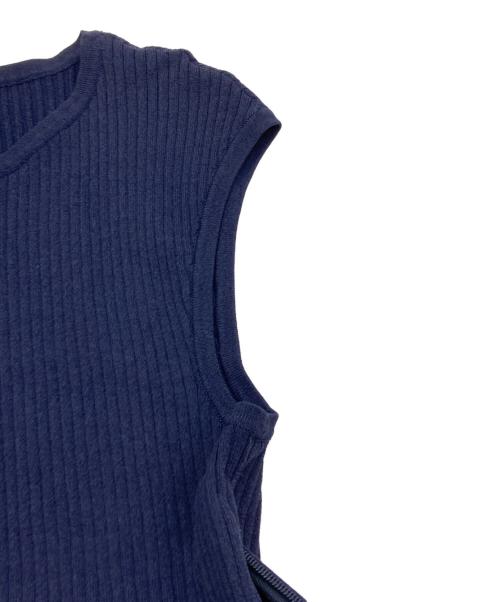 BLUE LABEL CRESTBRIDGE（ブルーレーベルクレストブリッジ）BLUE LABEL CRESTBRIDGE (ブルーレーベルクレストブリッジ) ノースリーブニットワンピース ネイビー サイズ:38の古着・服飾アイテム