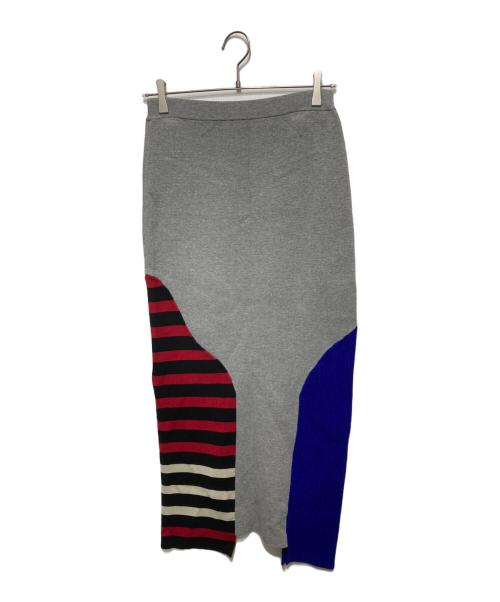 UN3D.（アンスリード）UN3D. (アンスリード) ニットスカート/MIX BORDER KT SK グレー サイズ:38の古着・服飾アイテム