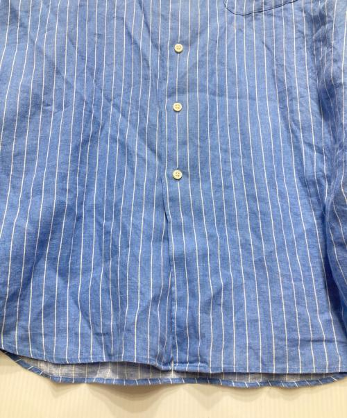 POLO RALPH LAUREN（ポロ・ラルフローレン）POLO RALPH LAUREN (ポロ・ラルフローレン) MARLOWE/ストライプリネンシャツ ブルー サイズ:Lの古着・服飾アイテム