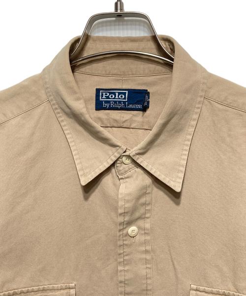 POLO RALPH LAUREN（ポロ・ラルフローレン）POLO RALPH LAUREN (ポロ・ラルフローレン) 90s シルク混長袖シャツ ベージュ サイズ:XLの古着・服飾アイテム