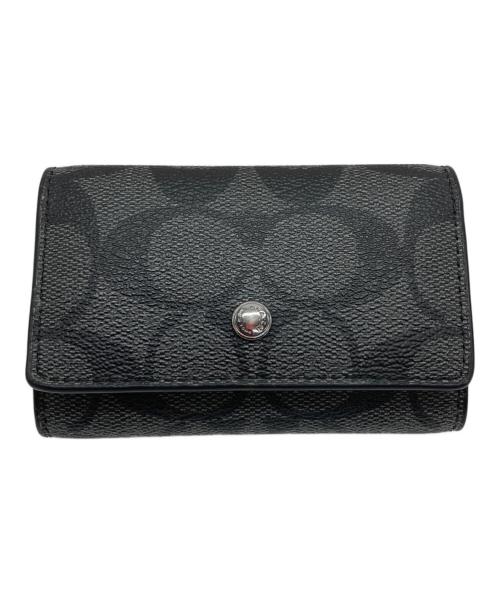 COACH（コーチ）COACH (コーチ) キーケース/5 リング キー ケース シグネチャー キャンバス ブラックの古着・服飾アイテム