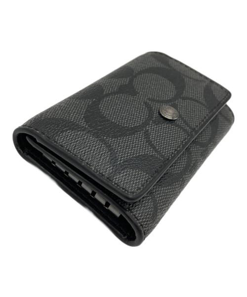 COACH（コーチ）COACH (コーチ) キーケース/5 リング キー ケース シグネチャー キャンバス ブラックの古着・服飾アイテム