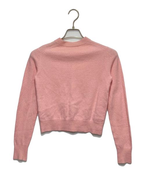 Acne studios（アクネ ストゥディオズ）Acne studios (アクネ ストゥディオズ) フェイスロゴクルーネックカーディガン ピンク サイズ:XSの古着・服飾アイテム