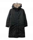 BURBERRY LONDONバーバリーロンドン）の古着「裏ノヴァチェック中綿ダッフルコート」｜ブラック