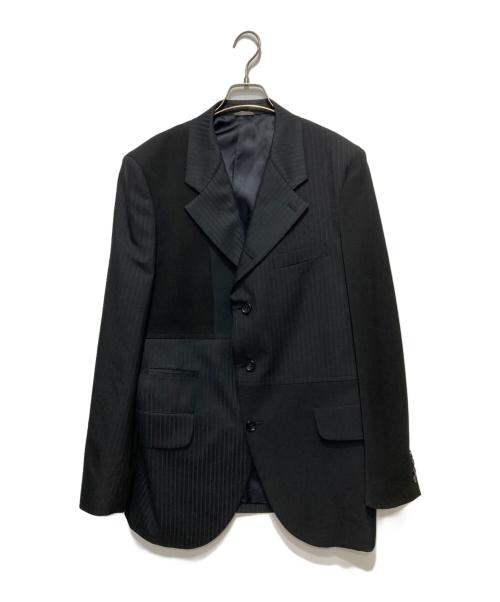 COMME des GARCONS HOMME DEUX（コムデギャルソン オム ドゥ）COMME des GARCONS HOMME DEUX (コムデギャルソン オム ドゥ) パッチワークテーラードジャケット ブラック×チャコールグレー サイズ:Lの古着・服飾アイテム