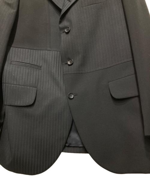 COMME des GARCONS HOMME DEUX（コムデギャルソン オム ドゥ）COMME des GARCONS HOMME DEUX (コムデギャルソン オム ドゥ) パッチワークテーラードジャケット ブラック×チャコールグレー サイズ:Lの古着・服飾アイテム