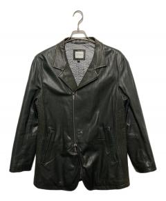 中古・古着通販】RUFFO (ルッフォ) レザージャケット ブラック サイズ 