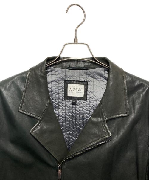 ARMANI COLLEZIONI（アルマーニ コレツィオーニ）ARMANI COLLEZIONI (アルマーニ コレツィオーニ) ラムレザージャケット ブラック サイズ:50の古着・服飾アイテム