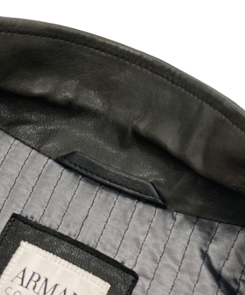 ARMANI COLLEZIONI（アルマーニ コレツィオーニ）ARMANI COLLEZIONI (アルマーニ コレツィオーニ) ラムレザージャケット ブラック サイズ:50の古着・服飾アイテム