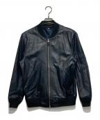 FREAK'S STOREフリークスストア）の古着「レザーMA-1ジャケット」｜ネイビー