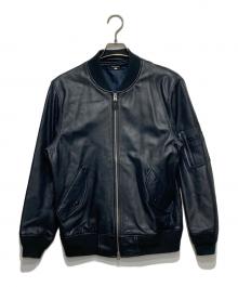 FREAK'S STORE（フリークスストア）の古着「レザーMA-1ジャケット」｜ネイビー