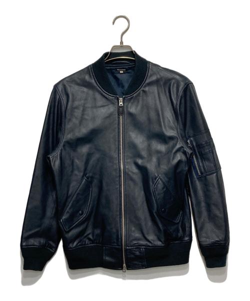 FREAK'S STORE（フリークスストア）FREAK'S STORE (フリークスストア) レザーMA-1ジャケット ネイビー サイズ:Lの古着・服飾アイテム