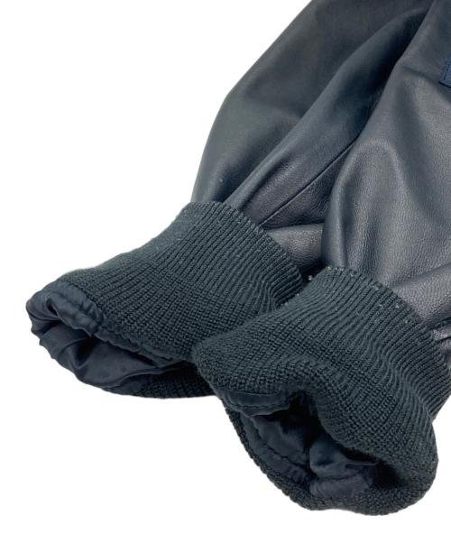 FREAK'S STORE（フリークスストア）FREAK'S STORE (フリークスストア) レザーMA-1ジャケット ネイビー サイズ:Lの古着・服飾アイテム