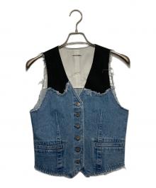 OUT OF FRAME（アウトオブフレーム）の古着「デニムドッキングミニベスト」｜インディゴ