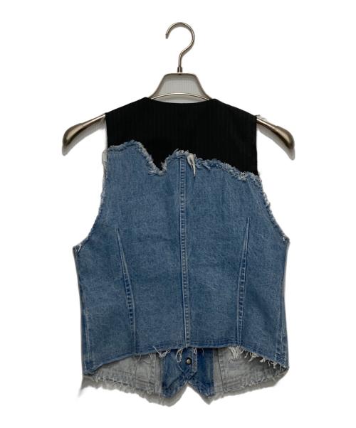 OUT OF FRAME（アウトオブフレーム）OUT OF FRAMe (アウトオブフレーム) デニムドッキングミニベスト インディゴ サイズ:Fの古着・服飾アイテム