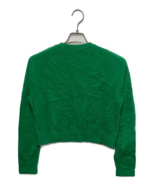 adidas（アディダス）adidas (アディダス) フラッフィー ニットカーディガン グリーン サイズ:Lの古着・服飾アイテム