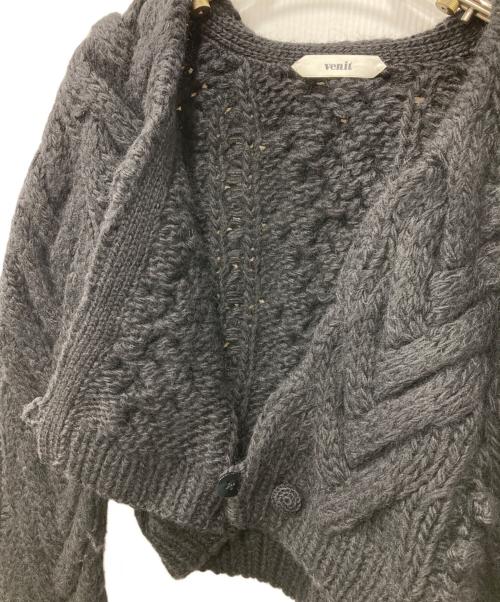 Venit（ヴェニット）Venit (ヴェニット) NOBLE別注/ハンドニットカーディガン ブラック サイズ:38の古着・服飾アイテム