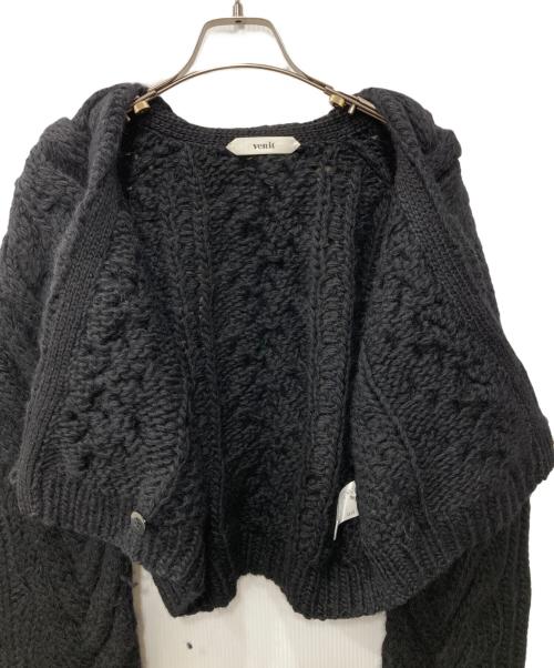 Venit（ヴェニット）Venit (ヴェニット) NOBLE別注/ハンドニットカーディガン ブラック サイズ:38の古着・服飾アイテム