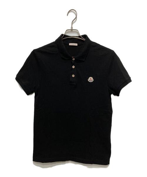 MONCLER（モンクレール）MONCLER (モンクレール) ロゴ刺繍ポロシャツ ブラック サイズ:Ｍの古着・服飾アイテム