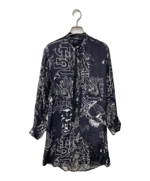 DIESEL（ディーゼル）DIESEL (ディーゼル) レーヨンシャツワンピース ネイビー サイズ:XSの古着・服飾アイテム