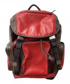 COACHコーチ）の古着「レザーリュック」｜レッド