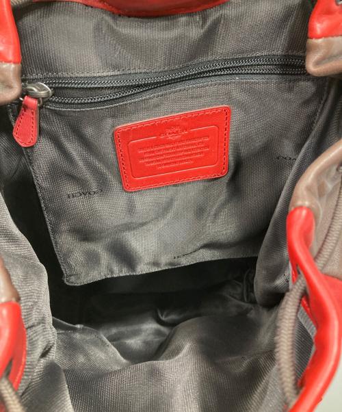 COACH（コーチ）COACH (コーチ) レザーリュック レッドの古着・服飾アイテム