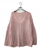 Spick and Spanスピック＆スパン）の古着「カノコ編みペーパーヤーン2WAYルーズニット」｜ピンク