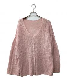 Spick and Span（スピック＆スパン）の古着「カノコ編みペーパーヤーン2WAYルーズニット」｜ピンク