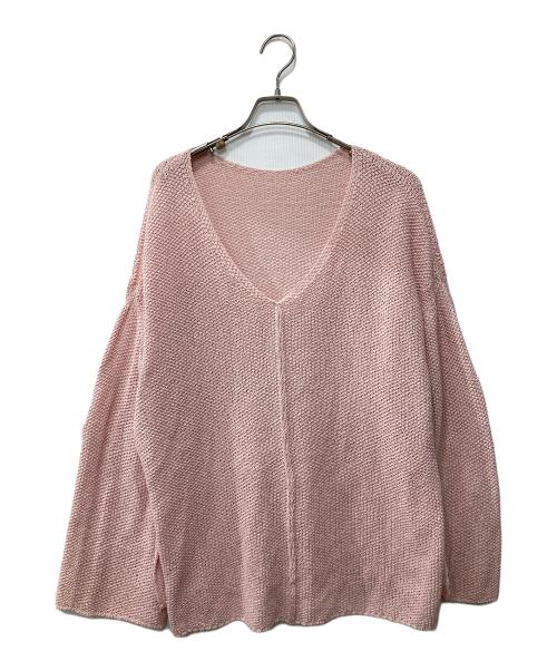 Spick and Span（スピック＆スパン）Spick and Span (スピック＆スパン) カノコ編みペーパーヤーン2WAYルーズニット ピンク サイズ:表記なしの古着・服飾アイテム