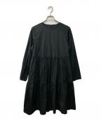 BEAUTY&YOUTH UNITED ARROWSビューティーアンドユースユナイテッドアローズ）の古着「ポリエステルアメリカンスリーブワンピース」｜ブラック