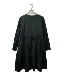 BEAUTY&YOUTH UNITED ARROWS（ビューティーアンドユースユナイテッドアローズ）の古着「ポリエステルアメリカンスリーブワンピース」｜ブラック