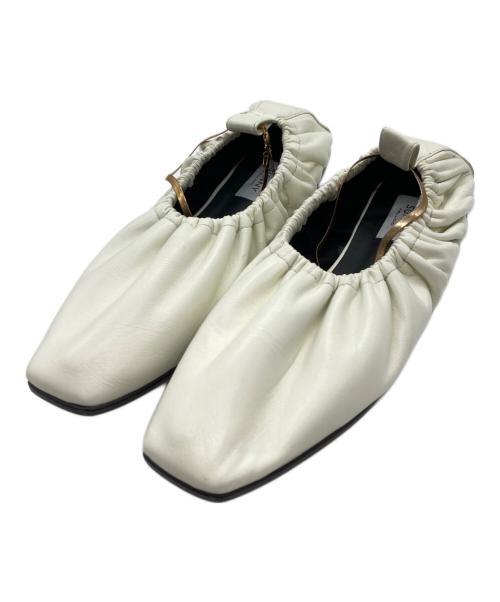 PELLICO SUNNY（ペリーコサニー）PELLICO SUNNY (ペリーコサニー) ギャザーバレーシューズ ホワイト サイズ:39の古着・服飾アイテム