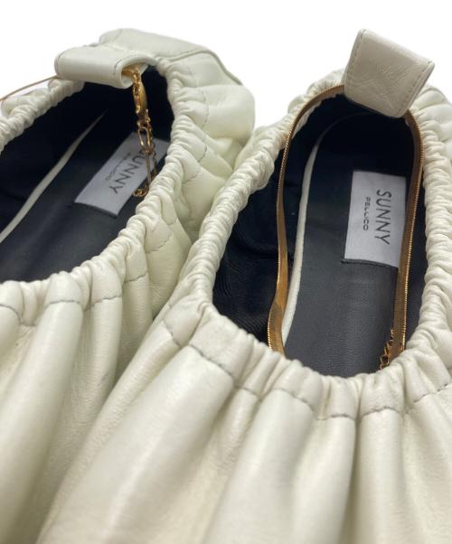 PELLICO SUNNY（ペリーコサニー）PELLICO SUNNY (ペリーコサニー) ギャザーバレーシューズ ホワイト サイズ:39の古着・服飾アイテム