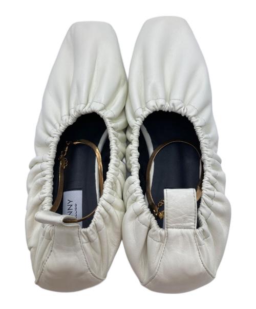 PELLICO SUNNY（ペリーコサニー）PELLICO SUNNY (ペリーコサニー) ギャザーバレーシューズ ホワイト サイズ:39の古着・服飾アイテム