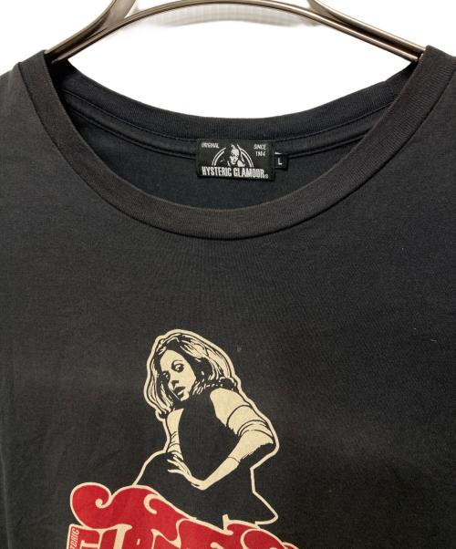 Hysteric Glamour（ヒステリックグラマー）Hysteric Glamour (ヒステリックグラマー) VIXEN GIRL/プリントTシャツ ブラック サイズ:Lの古着・服飾アイテム