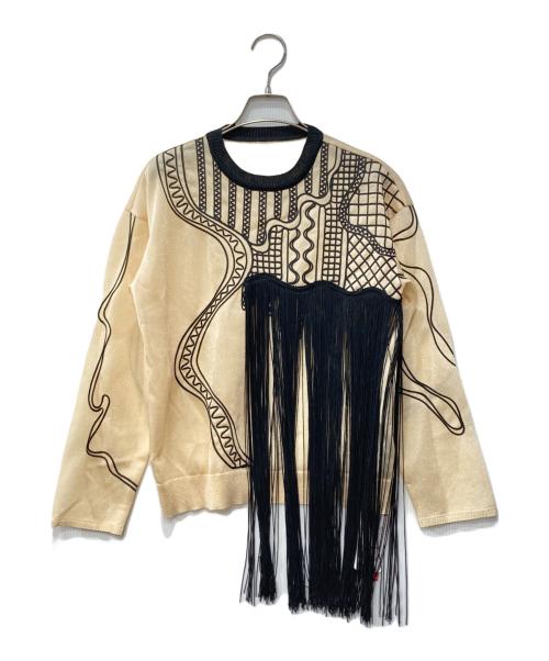 UNITED TOKYO（ユナイテッドトーキョー）UNITED TOKYO (ユナイテッドトーキョー) マイセルエンブロイダリーニット ベージュ サイズ:Fの古着・服飾アイテム