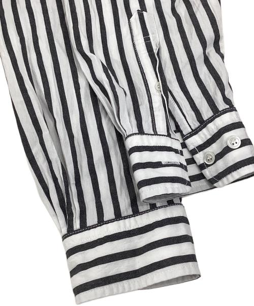 ENDS and MEANS（エンズアンド ミーンズ）ENDS and MEANS (エンズアンド ミーンズ) ストライプシャツ ホワイト×グレー サイズ:Mの古着・服飾アイテム