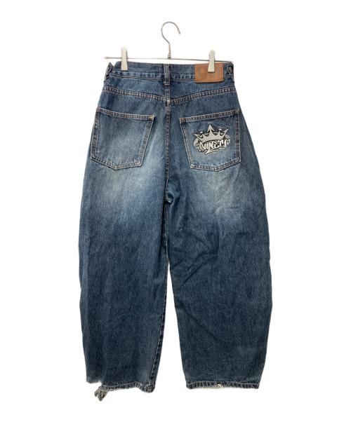9090（9090）9090 (9090) King Logo Slub Denim Buggy Pants/デニムパンツ インディゴ サイズ:Sの古着・服飾アイテム