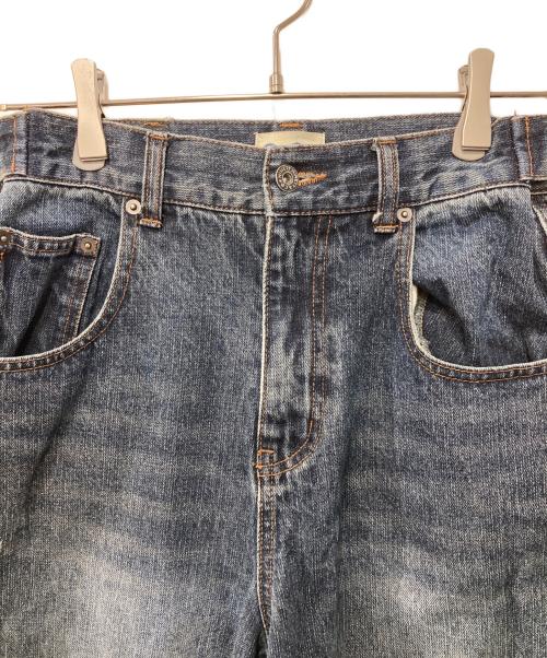 9090（9090）9090 (9090) King Logo Slub Denim Buggy Pants/デニムパンツ インディゴ サイズ:Sの古着・服飾アイテム
