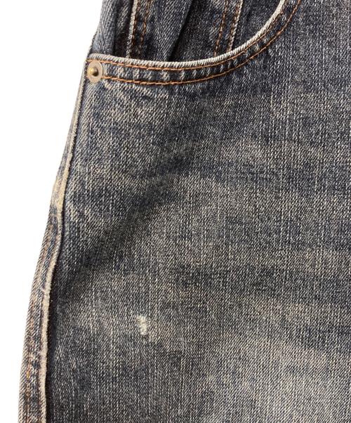 9090（9090）9090 (9090) King Logo Slub Denim Buggy Pants/デニムパンツ インディゴ サイズ:Sの古着・服飾アイテム