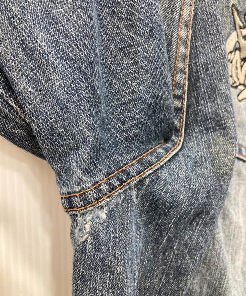 9090（9090）9090 (9090) King Logo Slub Denim Buggy Pants/デニムパンツ インディゴ サイズ:Sの古着・服飾アイテム