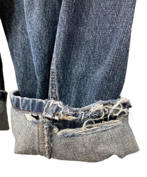 9090（9090）9090 (9090) King Logo Slub Denim Buggy Pants/デニムパンツ インディゴ サイズ:Sの古着・服飾アイテム