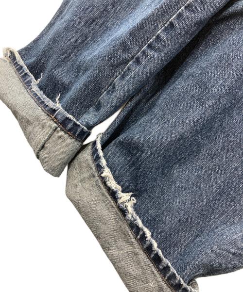 9090（9090）9090 (9090) King Logo Slub Denim Buggy Pants/デニムパンツ インディゴ サイズ:Sの古着・服飾アイテム