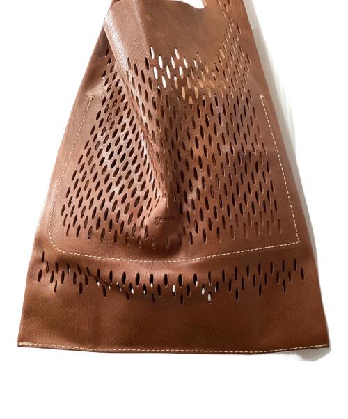 genten（ゲンテン）genten (ゲンテン) レザーメッセージトートバッグ ブラウンの古着・服飾アイテム