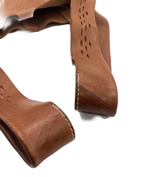 genten（ゲンテン）genten (ゲンテン) レザーメッセージトートバッグ ブラウンの古着・服飾アイテム