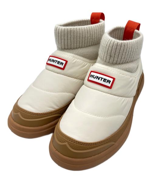 HUNTER（ハンター）HUNTER (ハンター) IN/OUT PUFFER KNITTED CUFF BOOT/ブーツ ベージュ サイズ:UK3の古着・服飾アイテム