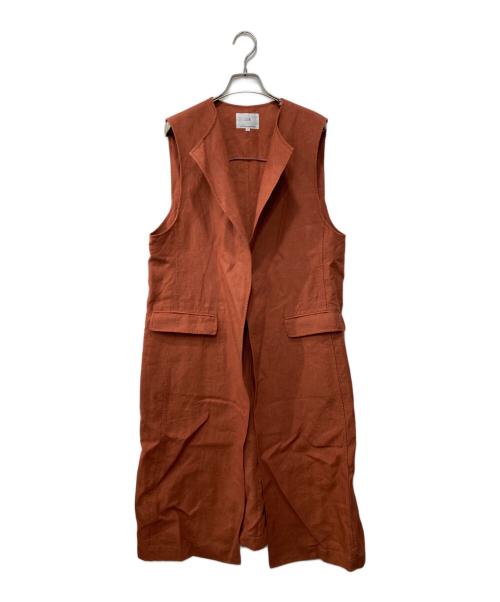 23区（ニジュウサンク）23区 (ニジュウサンク) リネンワンピース/ロングジレ オレンジ サイズ:38の古着・服飾アイテム