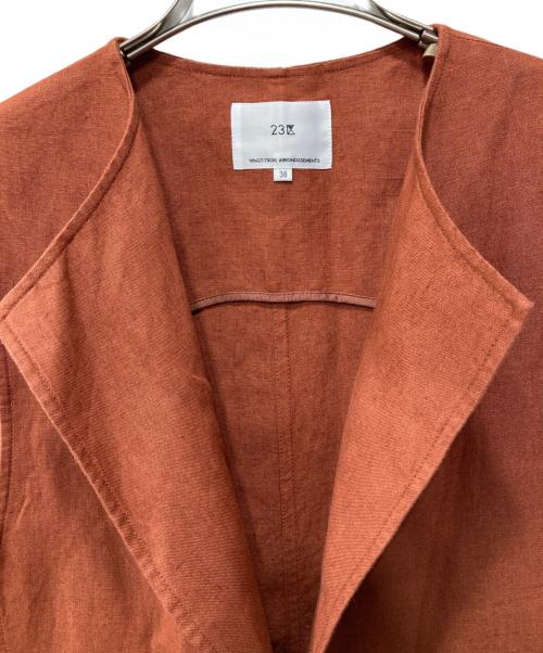23区（ニジュウサンク）23区 (ニジュウサンク) リネンワンピース/ロングジレ オレンジ サイズ:38の古着・服飾アイテム